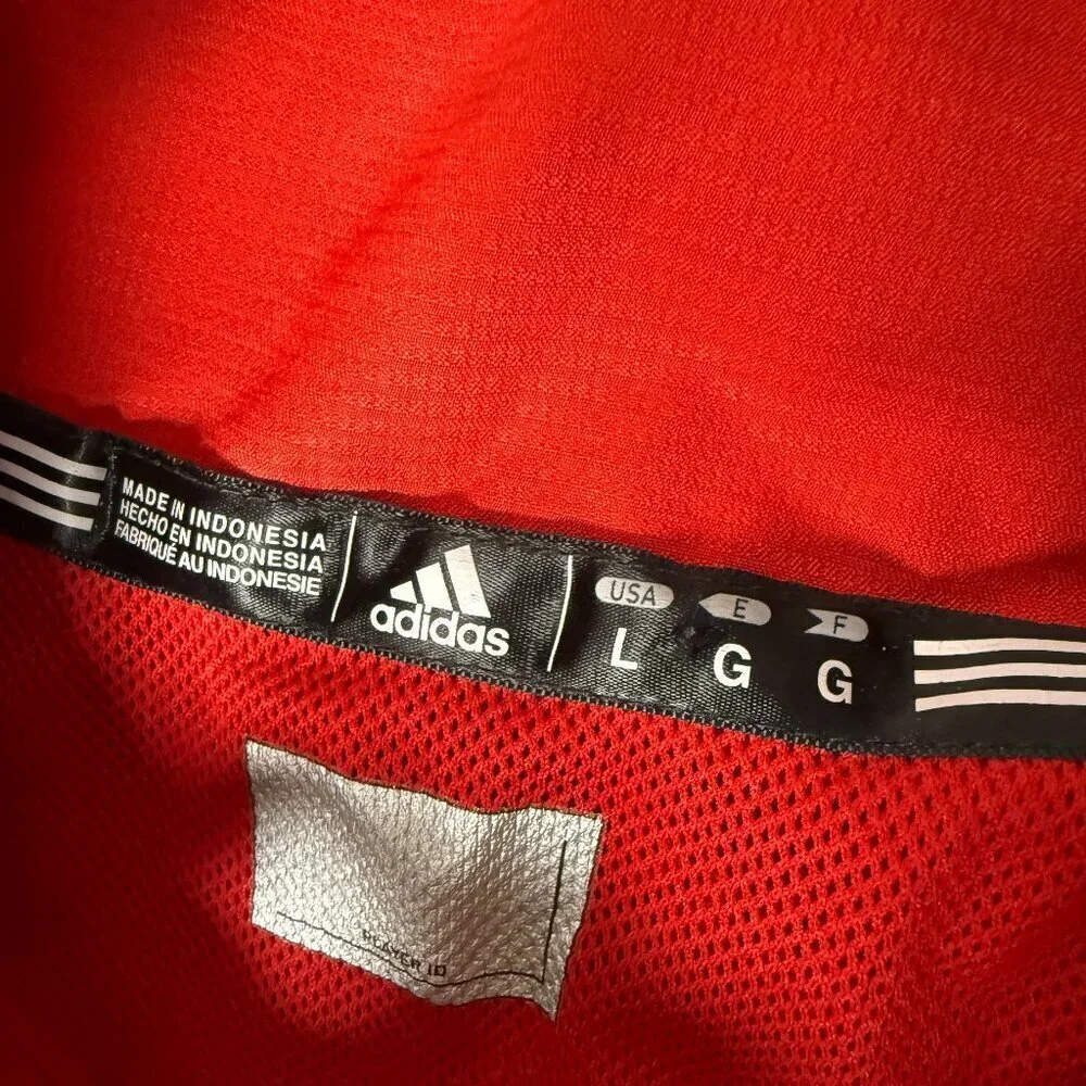 Adidas Men's Large Quarter Zip Pull Over Jacket (Nebraska) Meshed Lined